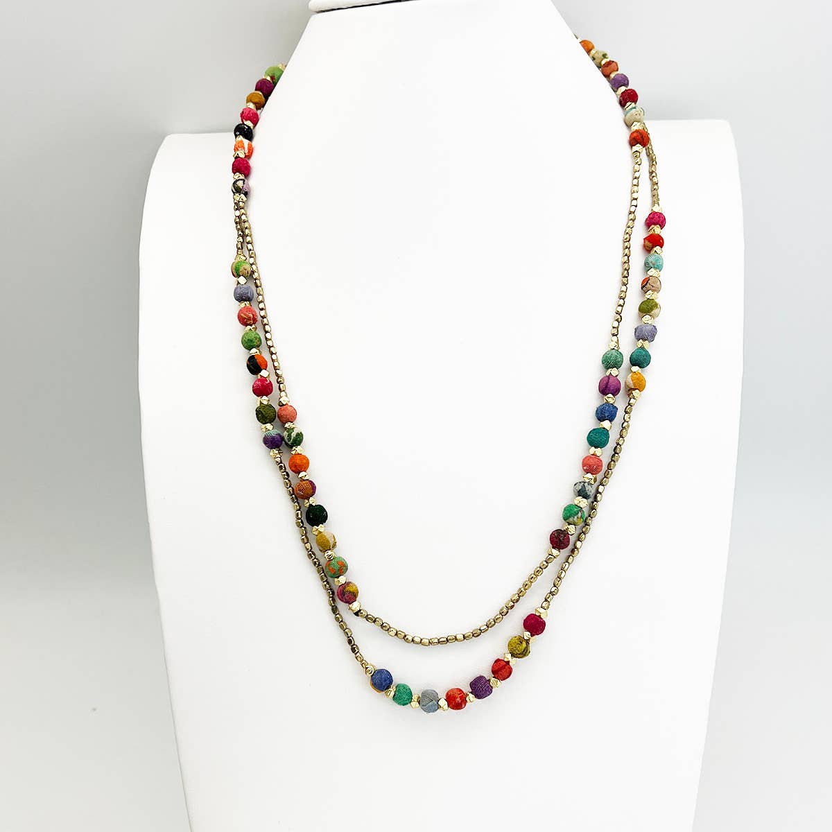Aasha Wrap Around Layered Kantha Handcrafted Necklace
