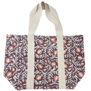 Handcrafted Canvas Bag with Block-Printed Mums the Word