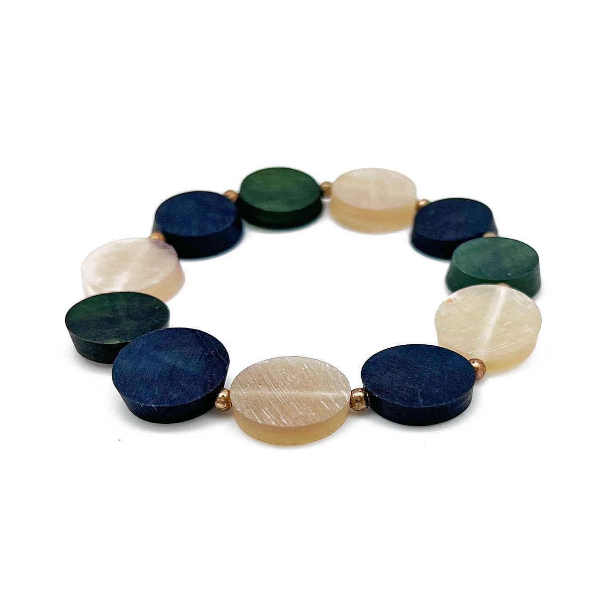 Omala Misty Greens - Stretch Bracelet with Small Circles