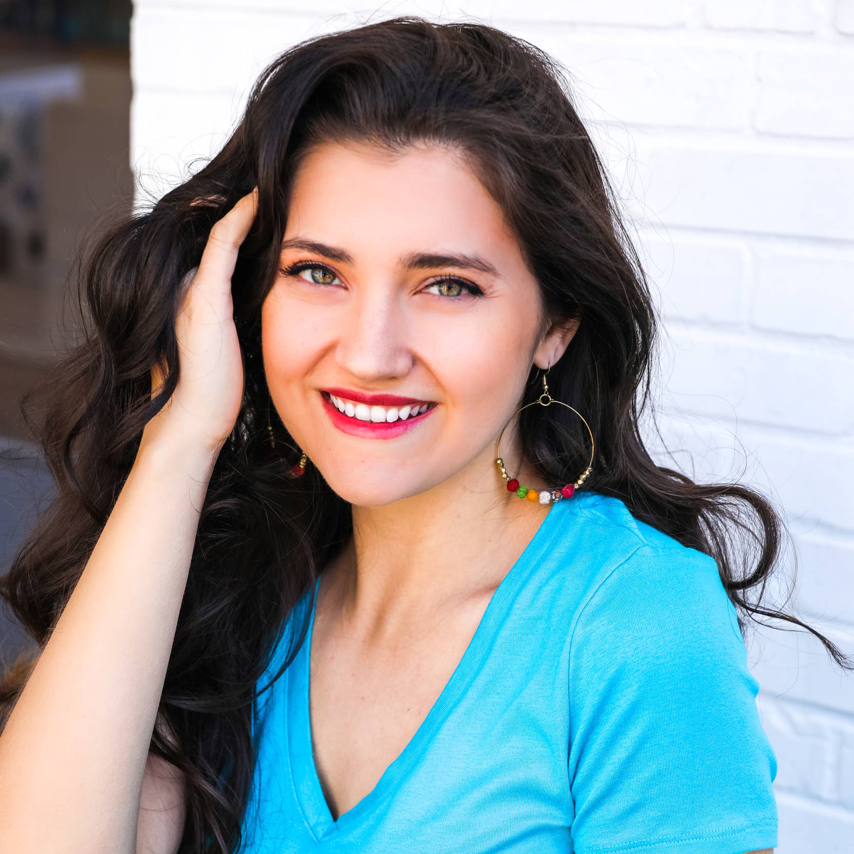 Aasha Kantha Handmade Nuggets Open Hoop Earrings