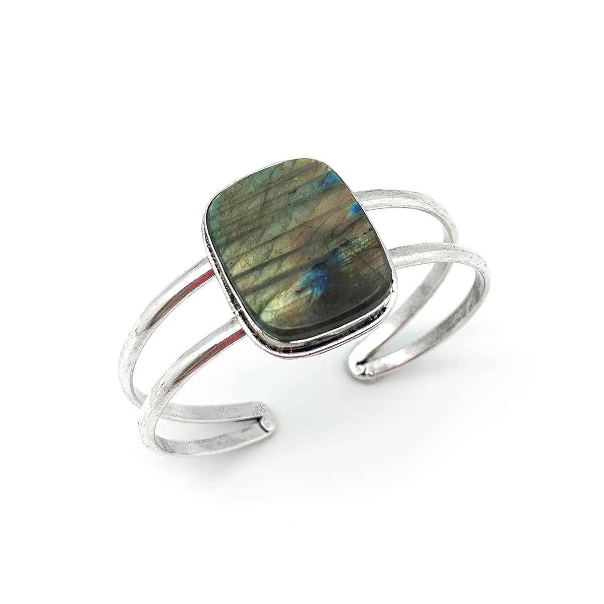 Kashi Semiprecious Stone Cuff Bracelet - Labradorite