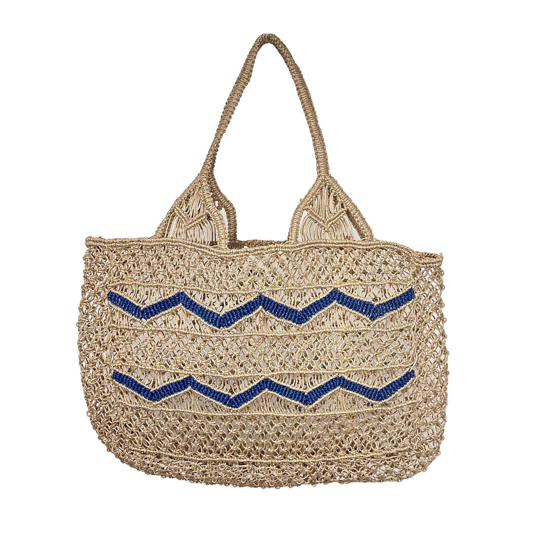 Leona Chevron Woven Jute Beach Bags