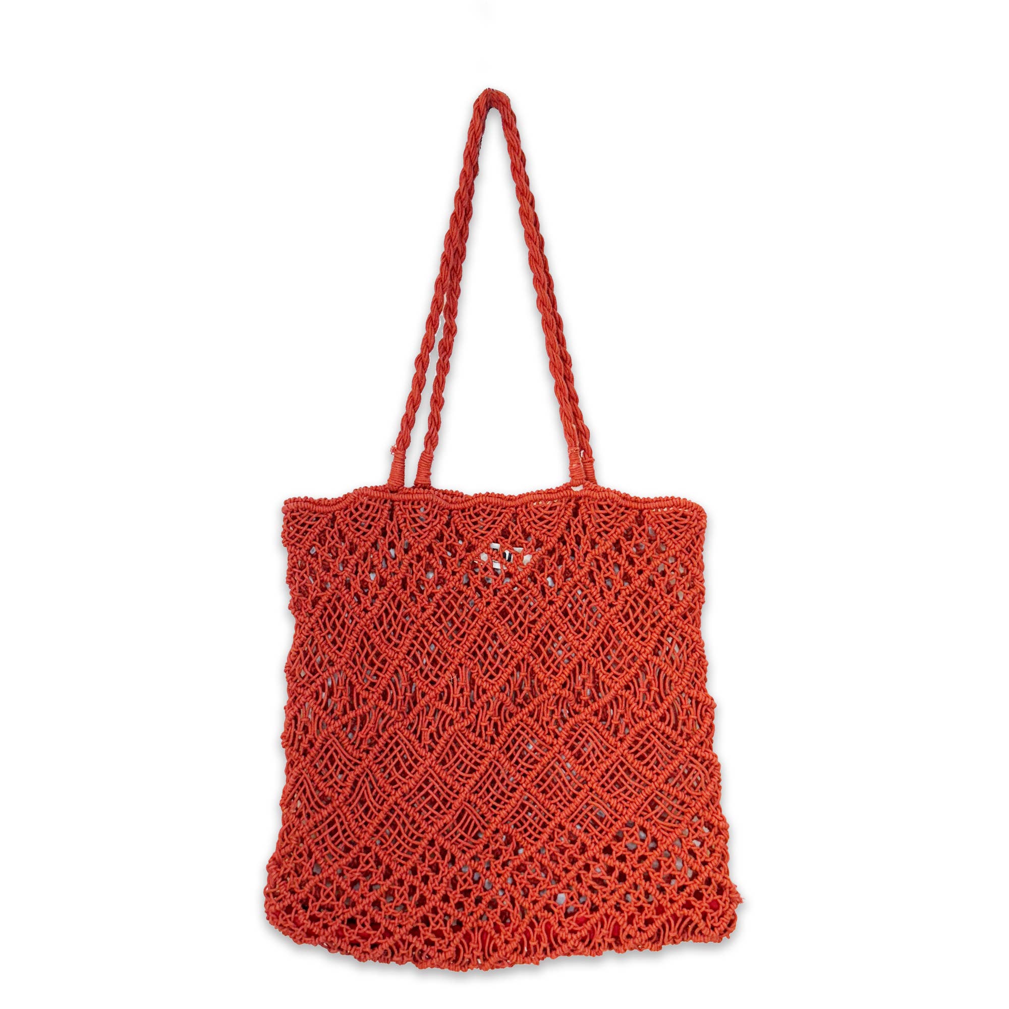 Shelby Bag - Woven Rust Macrame Bag