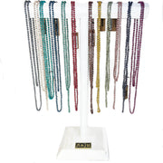 Handcrafted Long Wood Bead Necklace Prepack with Display