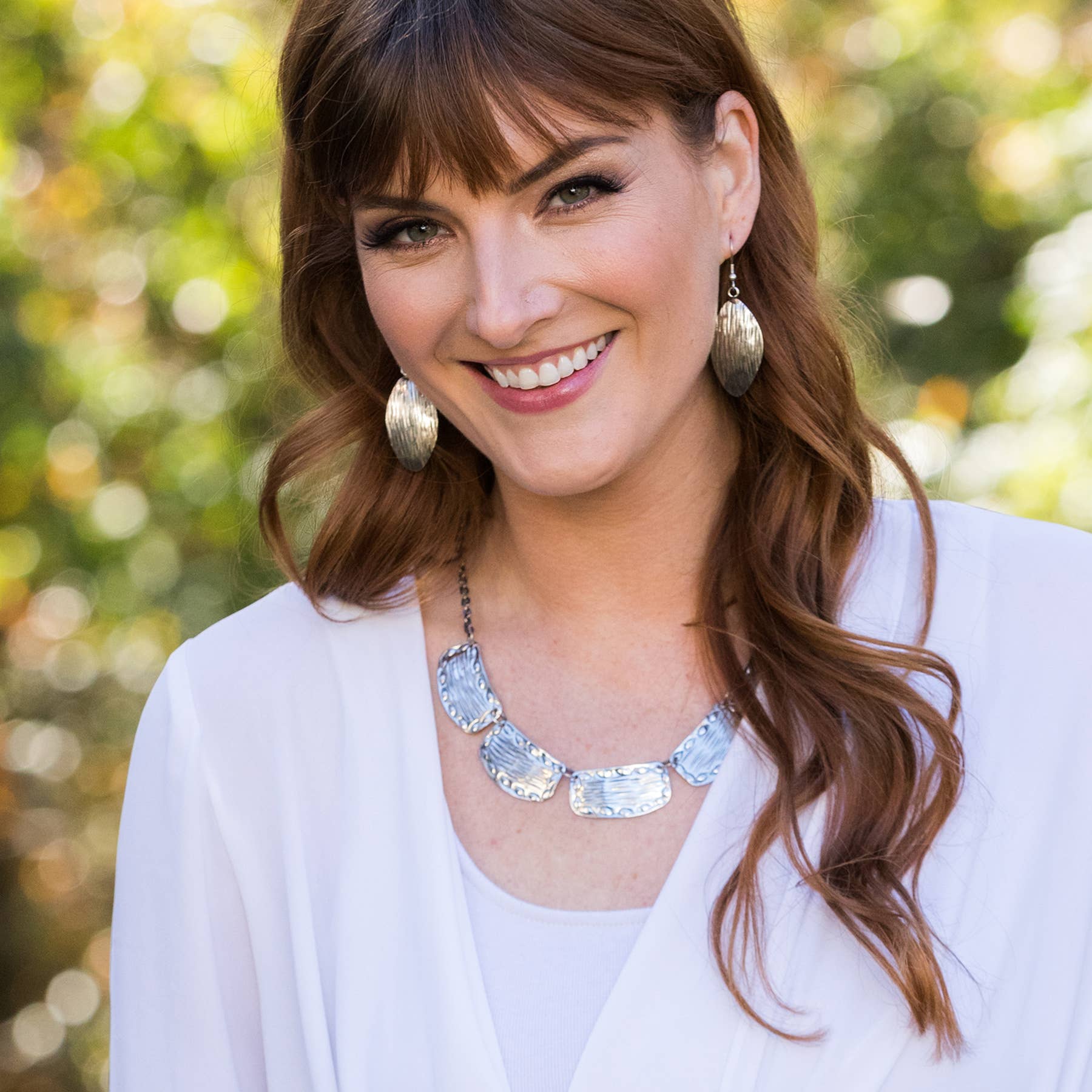 Kashi Antique Silver Embossed Necklace - Scalloped Texture