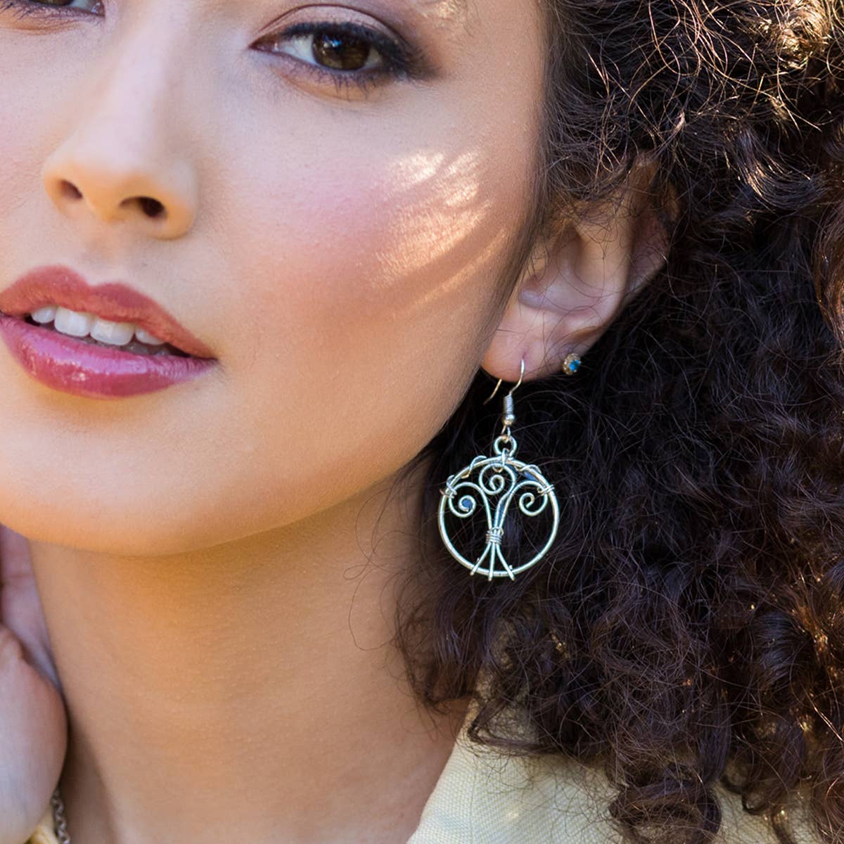 Silver Plated Earrings - Smaller Size Tree