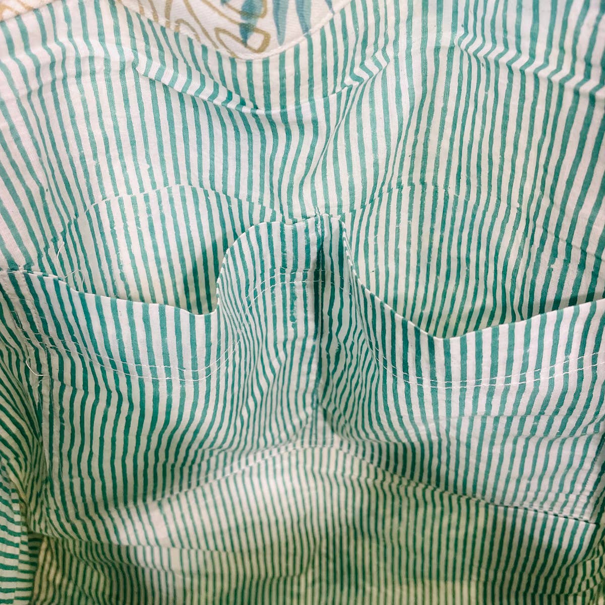 Handcrafted Canvas Bag with Block-Printed Paradise Palms