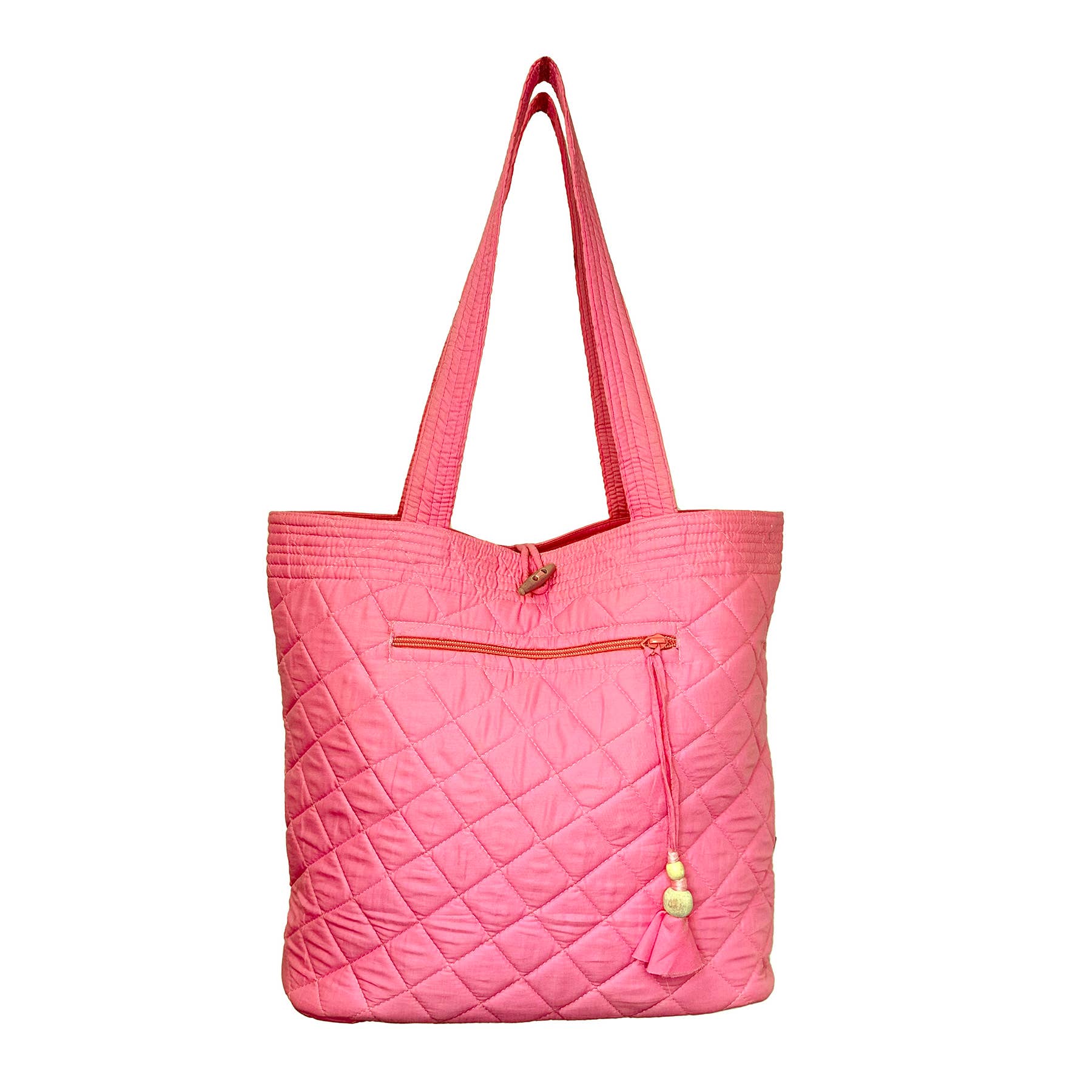 Aviva Collection - Quilted Solid Cotton Shopper Tote