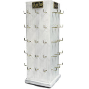 Large Tabletop Four Sided White Wood Spinner Display