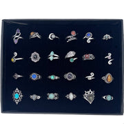 Tanvi silver plated rings - 24 pack with Display