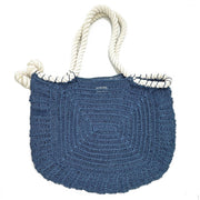 Amalfi Jute Bags with Rope Handle - Navy with white Rope