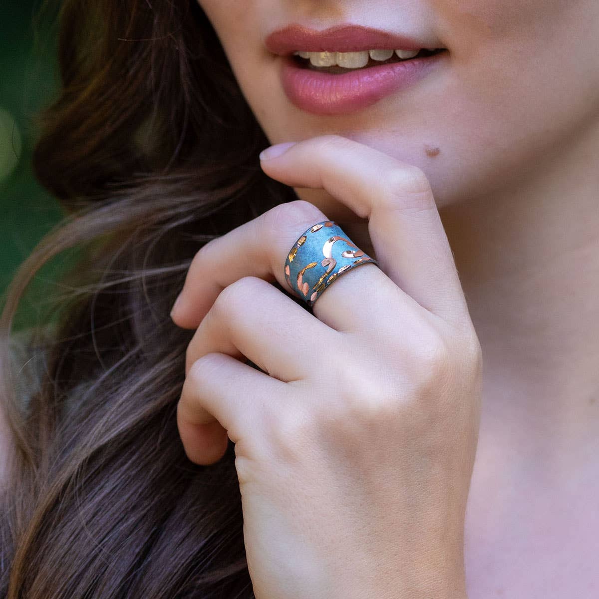 Patina Spiral of Spruce Ring