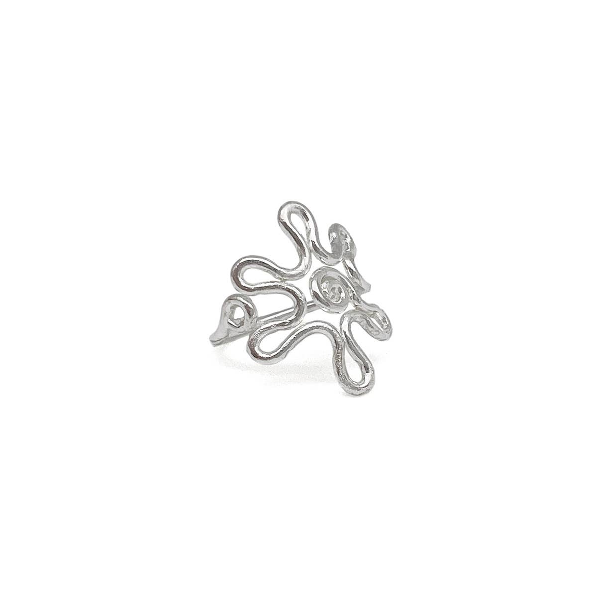 Silver Plated Adjustable Ring - Daisy