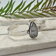 Handcrafted Kashi Semiprecious Stone Cuff - Dendritic Opal