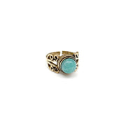 Tanvi Collection Ring - Gold Circle with Amazonite