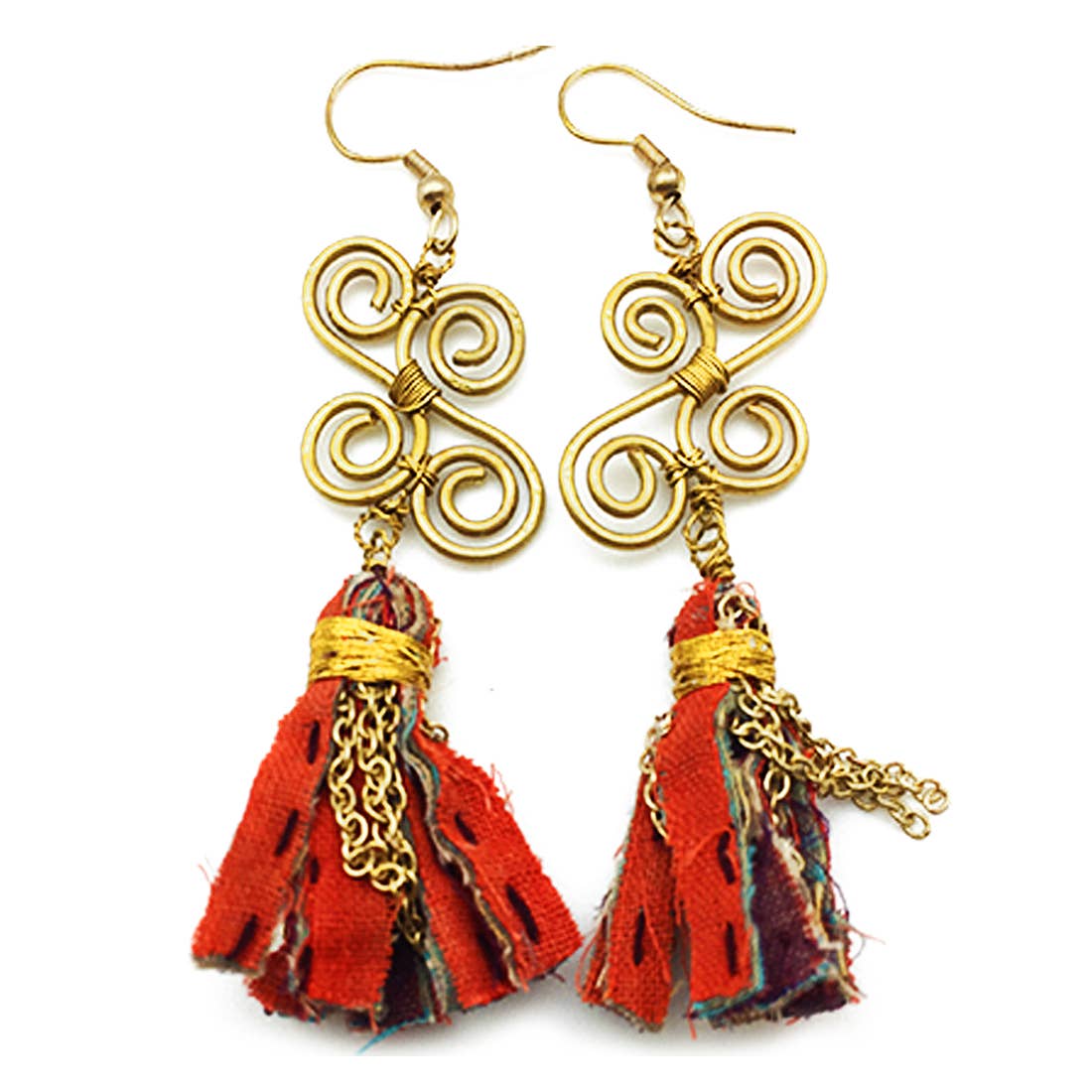 Aasha Wire and Tassel Earrings