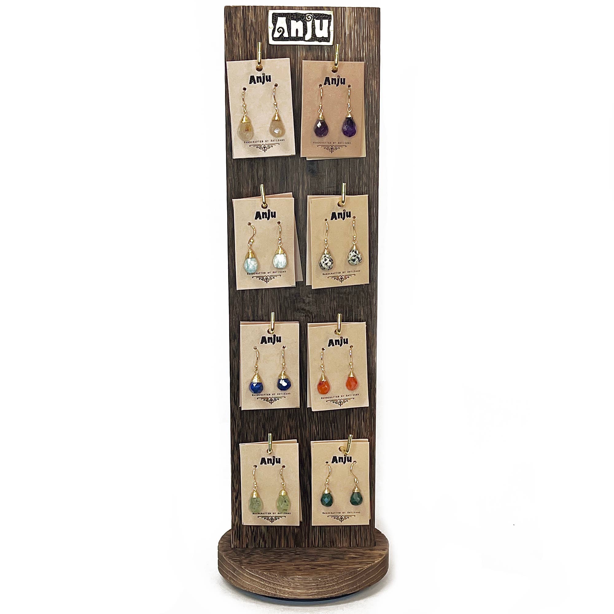 32 Tear-Drop Semi-Precious Stone Earrings Prepack