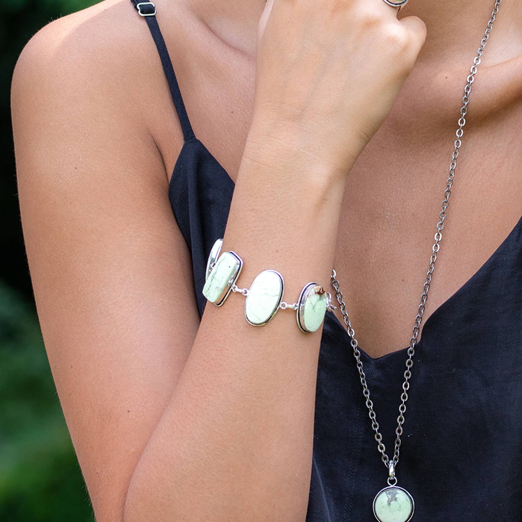 Kashi Semiprecious Stone Link Bracelets Prepack (w Display)