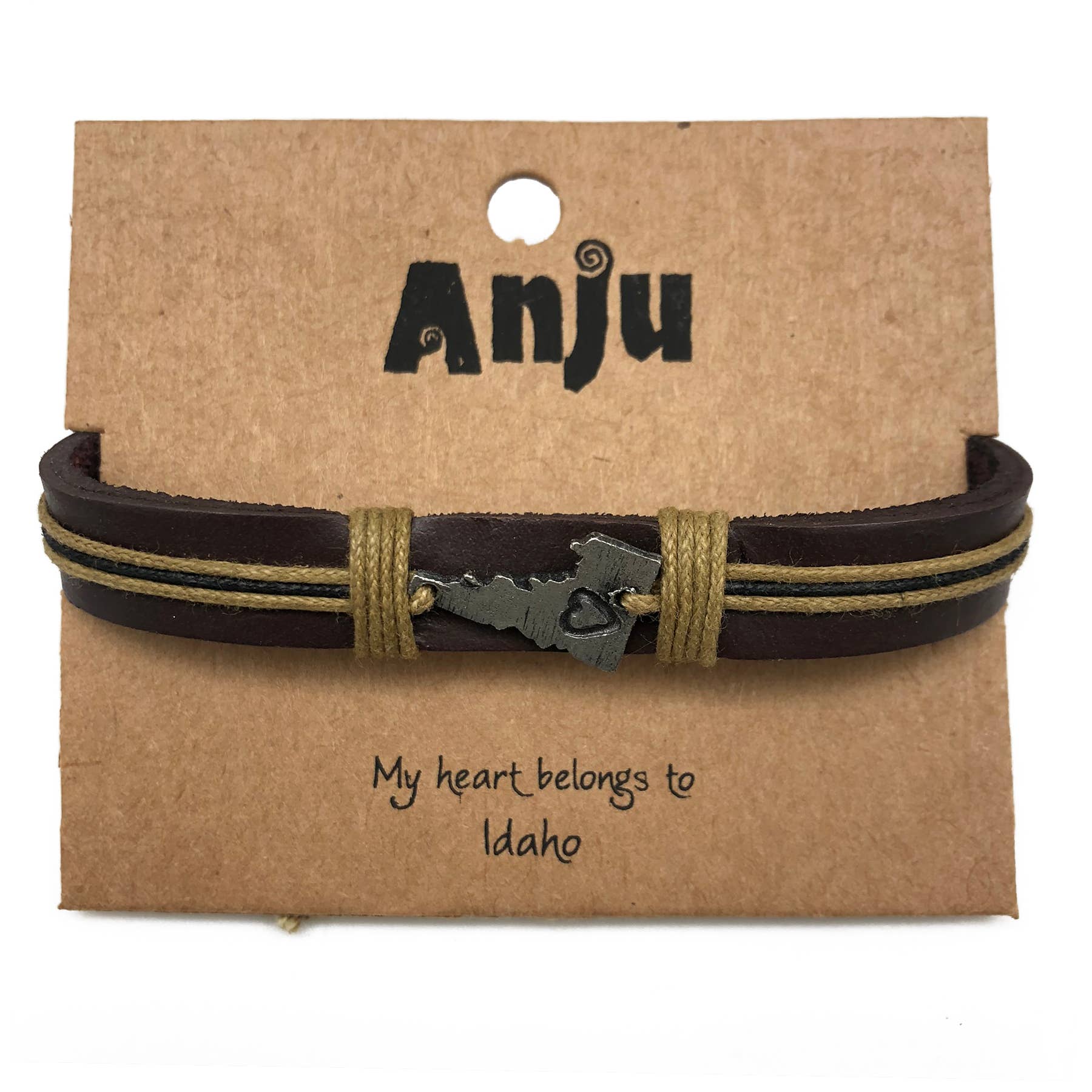 Home State Jewelry - Pewter Leather Bracelet