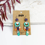 Handcrafted Multicolor Patina Circle Dangle Earrings