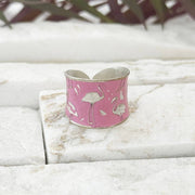 Handcrafted Pink Flamingo Patina Ring