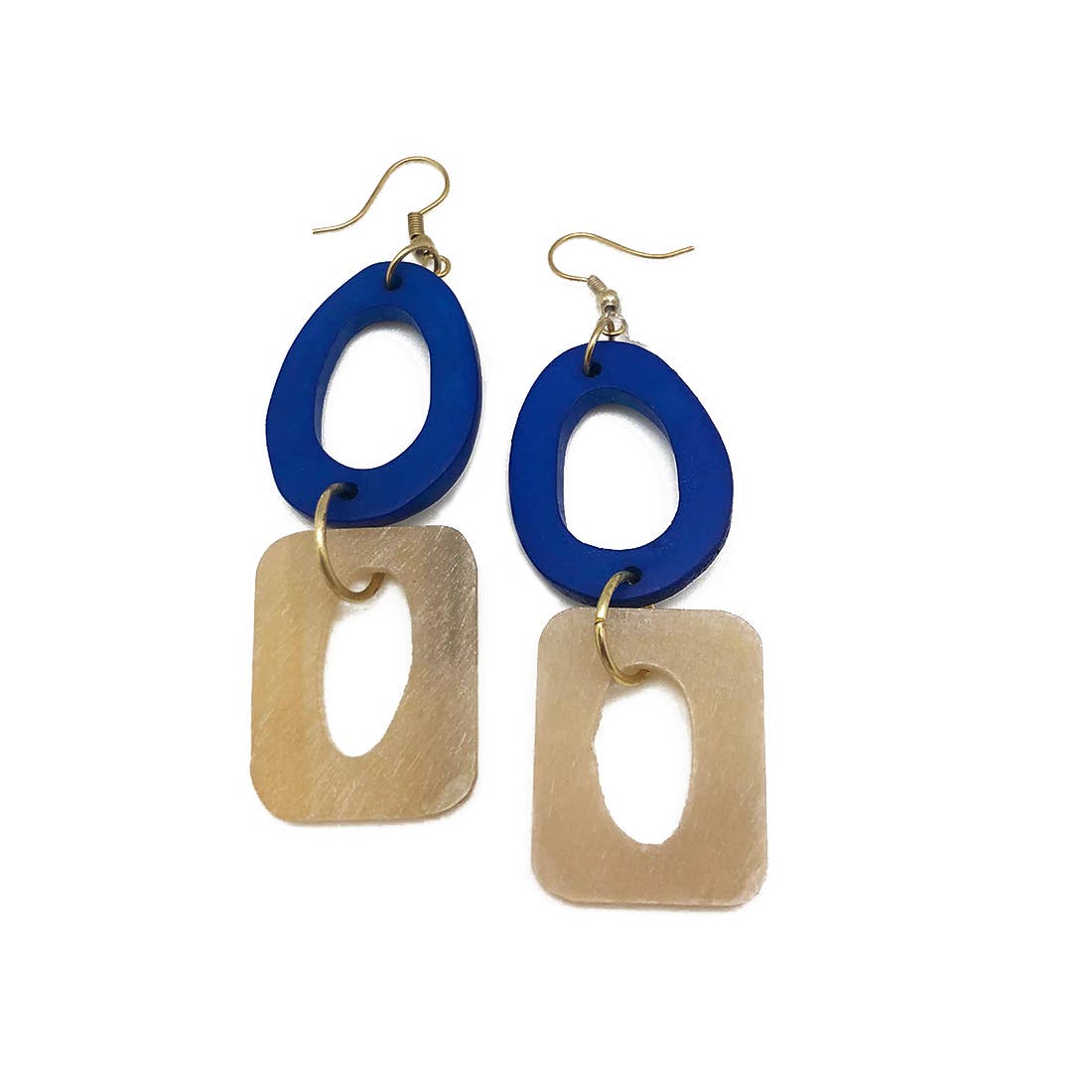 Omala Bold & Brash Collection Earrings - Hoop and Rectangle