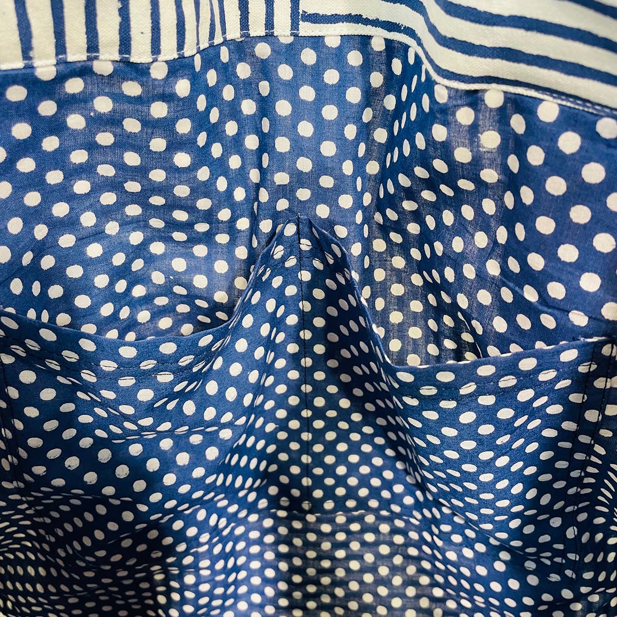 Handcrafted Canvas Bag with Block-Printed  Sailor Chic