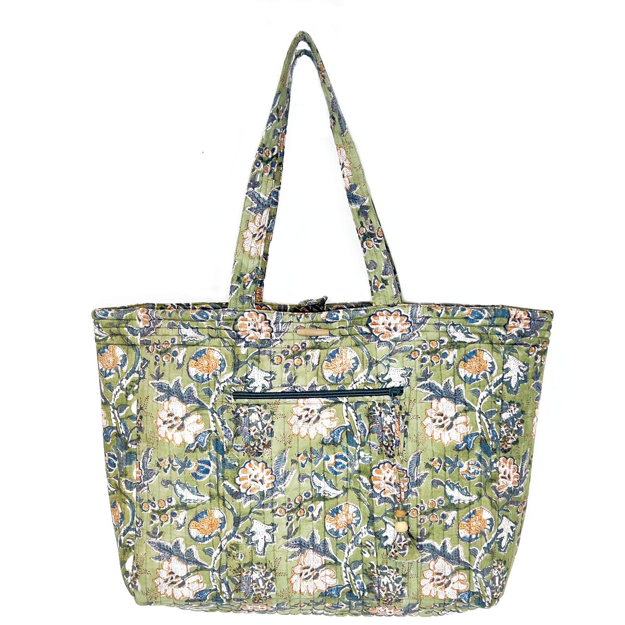 Serenity Block Printed Market Tote Bag