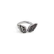 Handcrafted Silver Plated Brass Angel Wings Ring