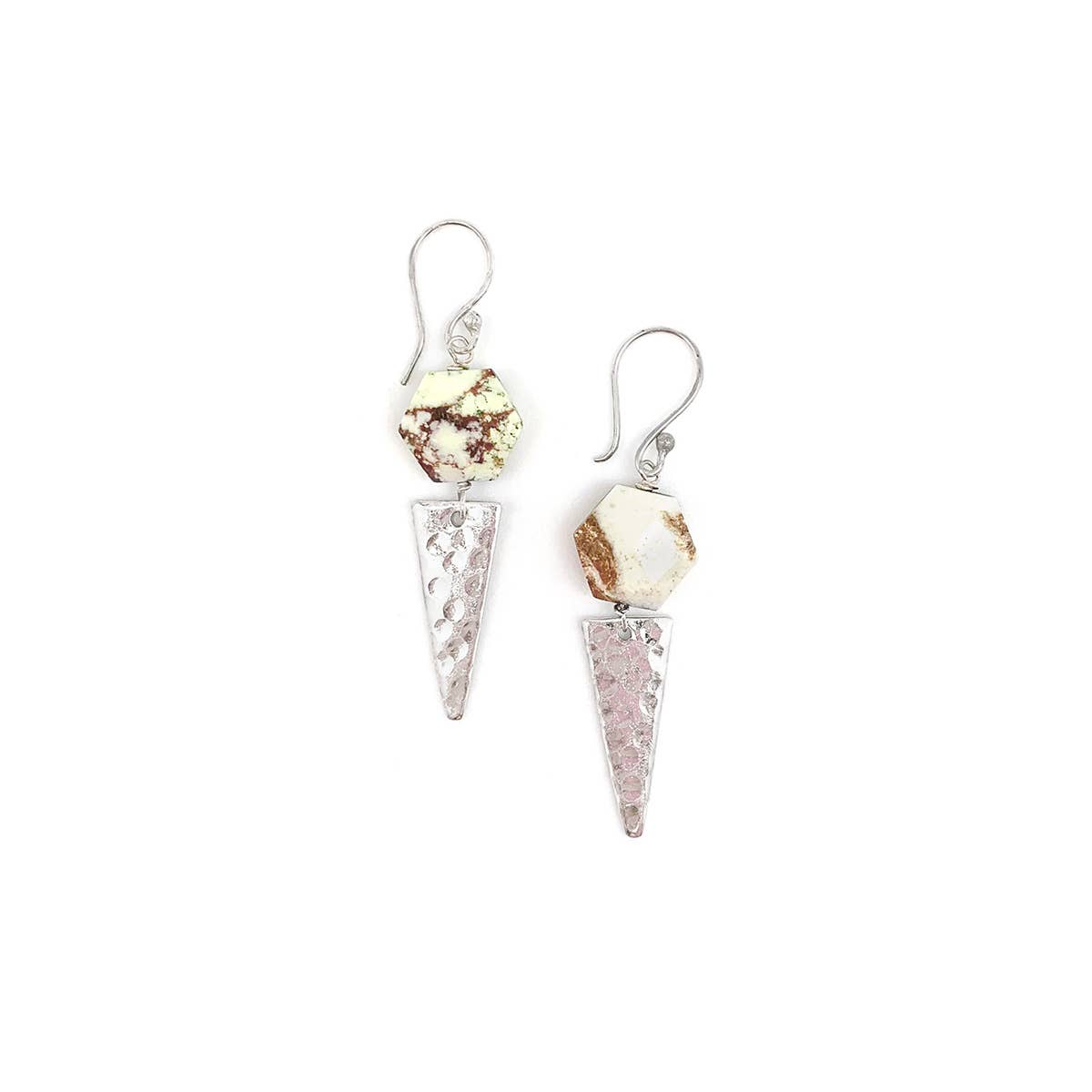 Akriti Silver and Medium Lemon Chrysoprase Earrings