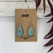 Handcrafted Kashi Semiprecious Stone Earrings - Amazonite