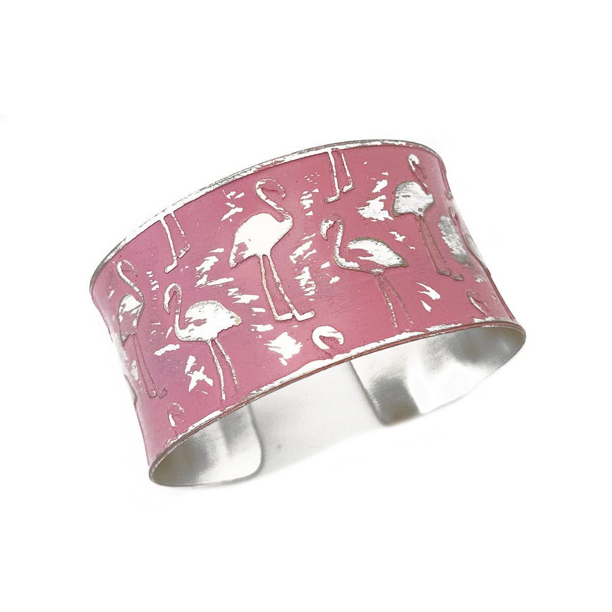 Handcrafted Pink Flamingo Patina Bracelet