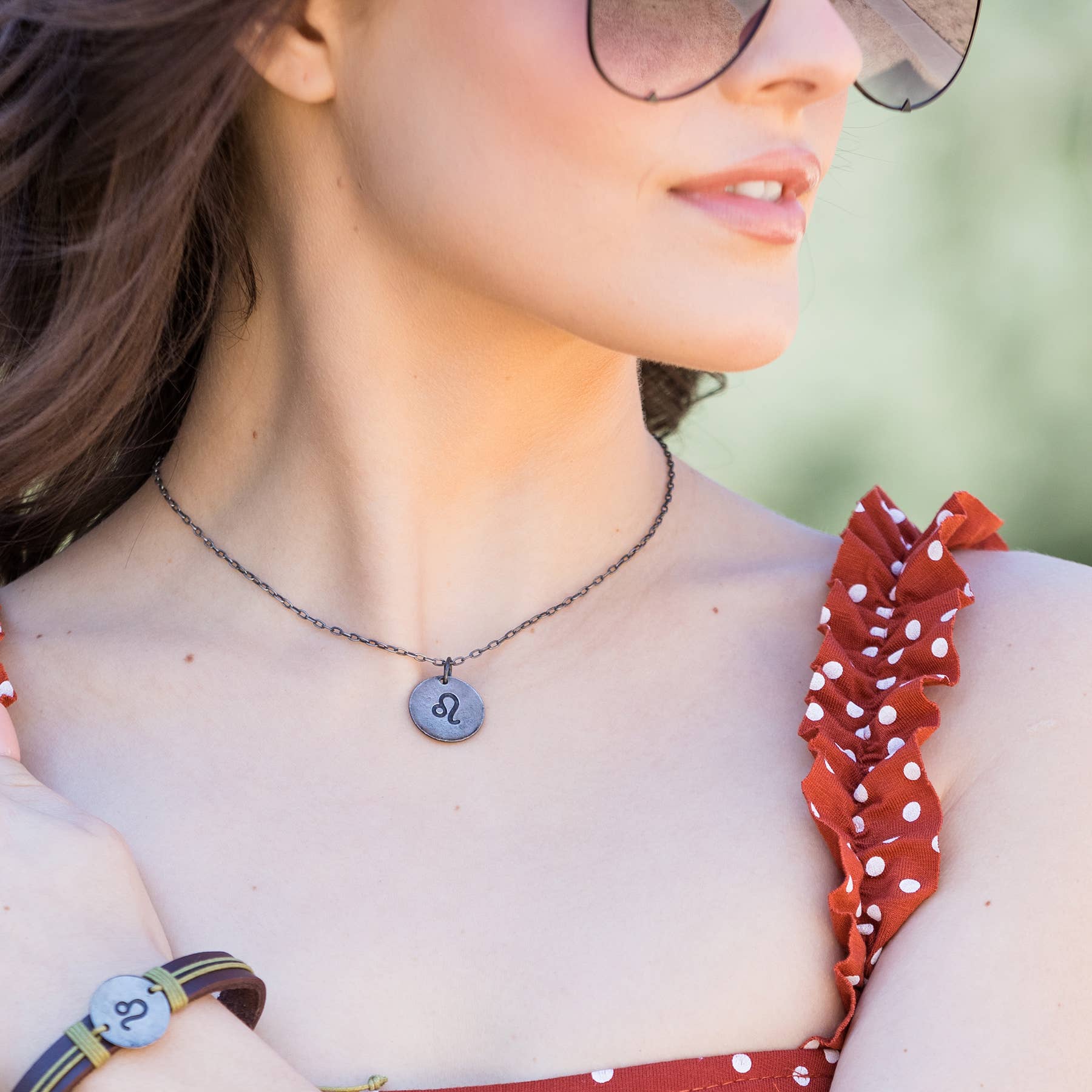 Aries Zodiac Pewter Glyph Necklace