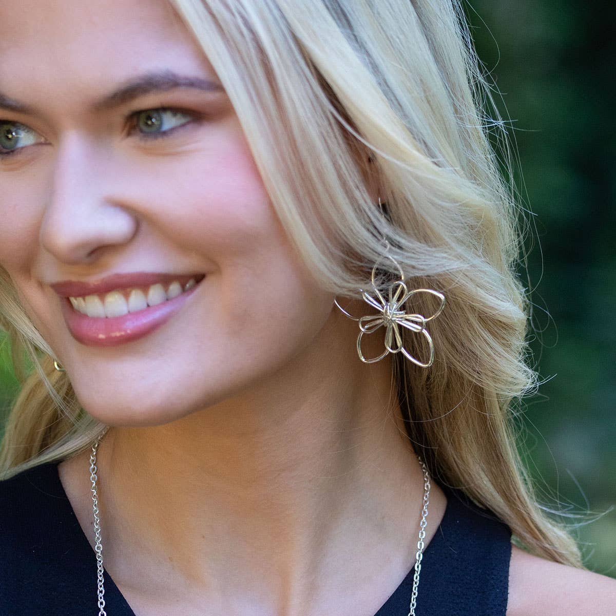 Handcrafted Blooming Petals Silver Earrings