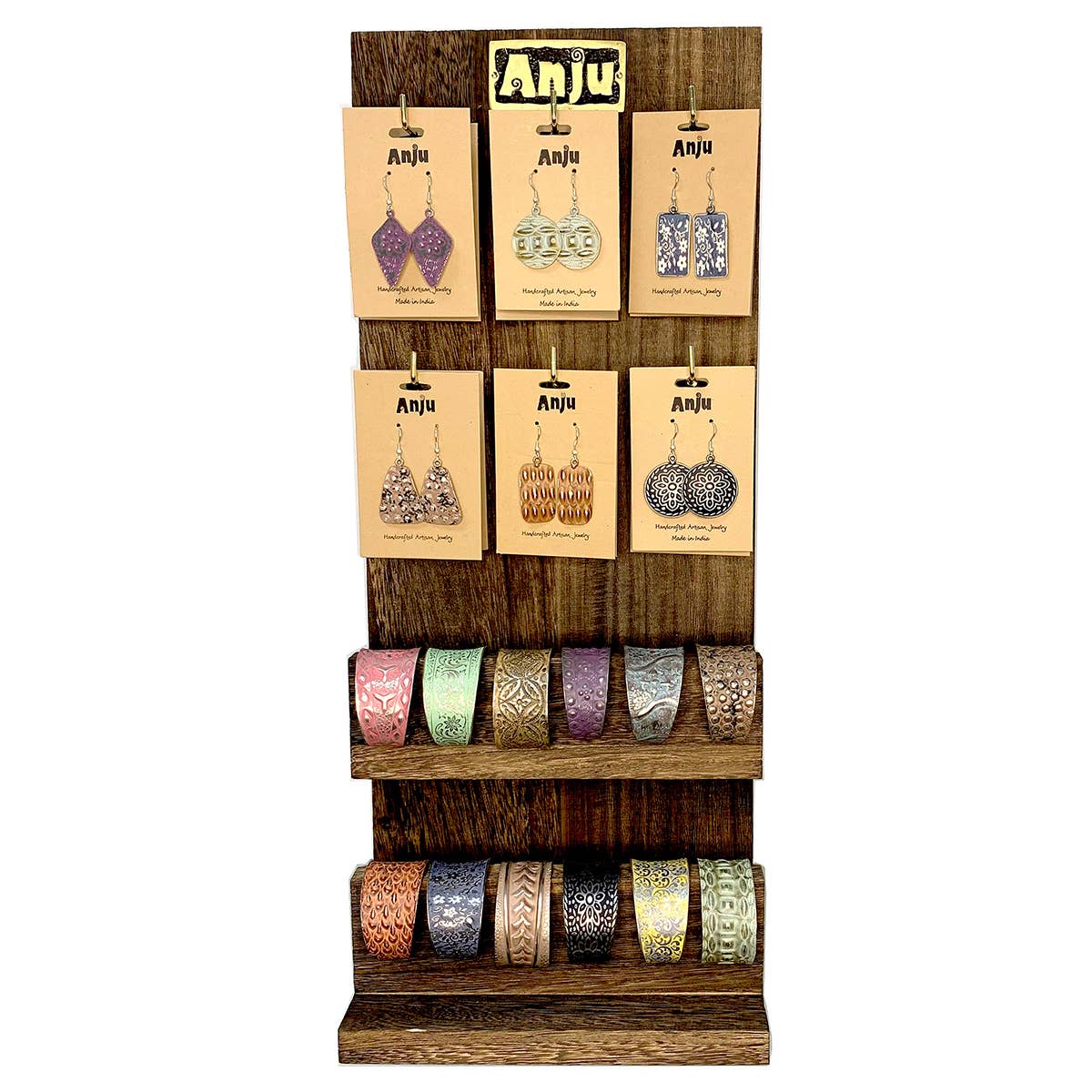 Silver Patina Bracelet and Earring Prepack with Display