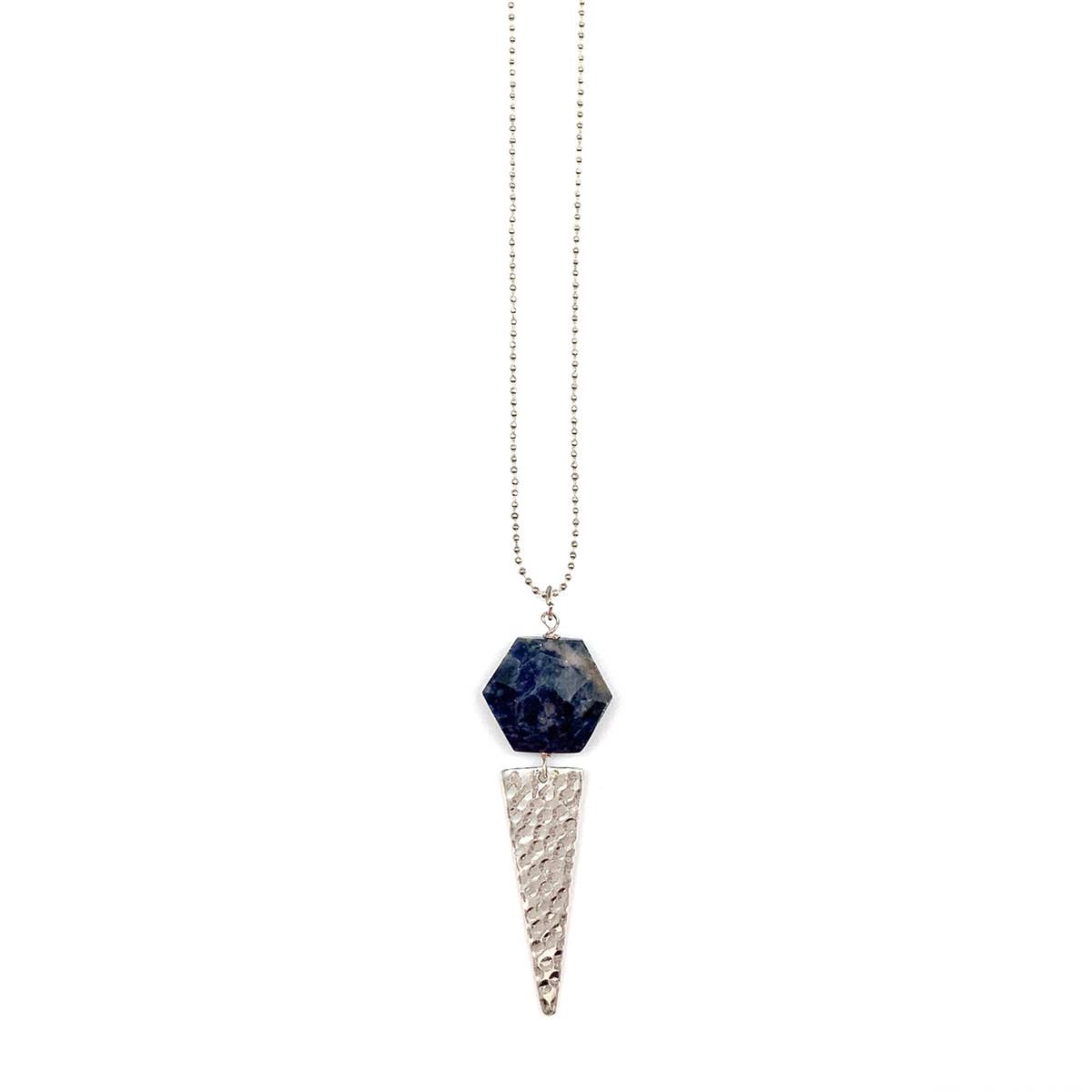 Akriti Silver and Medium Faceted Sodalite Necklace