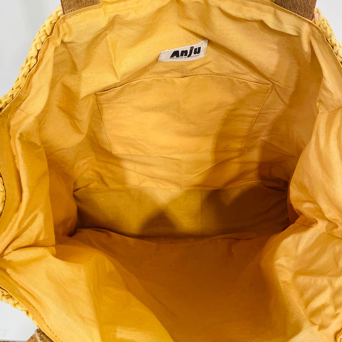 Stella Large Raffia Box Tote with Leather Handles