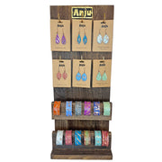 Patina Engraved Copper Earring and Cuff PrePack w. Display