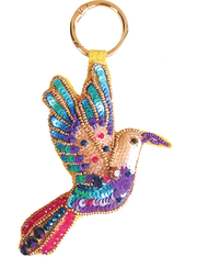 Seed Bead Hummingbird Key Ring