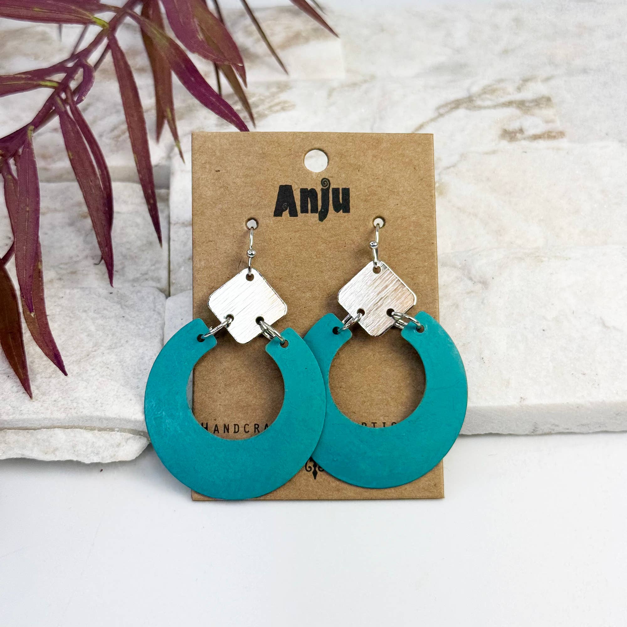 Handcrafted Turquoise Patina Earrings
