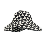 The Block printed Canvas Black Midnight Triangles Sun Hat
