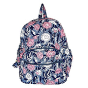 Midnight Blossoms Large Backpack - Block Printed Cotton