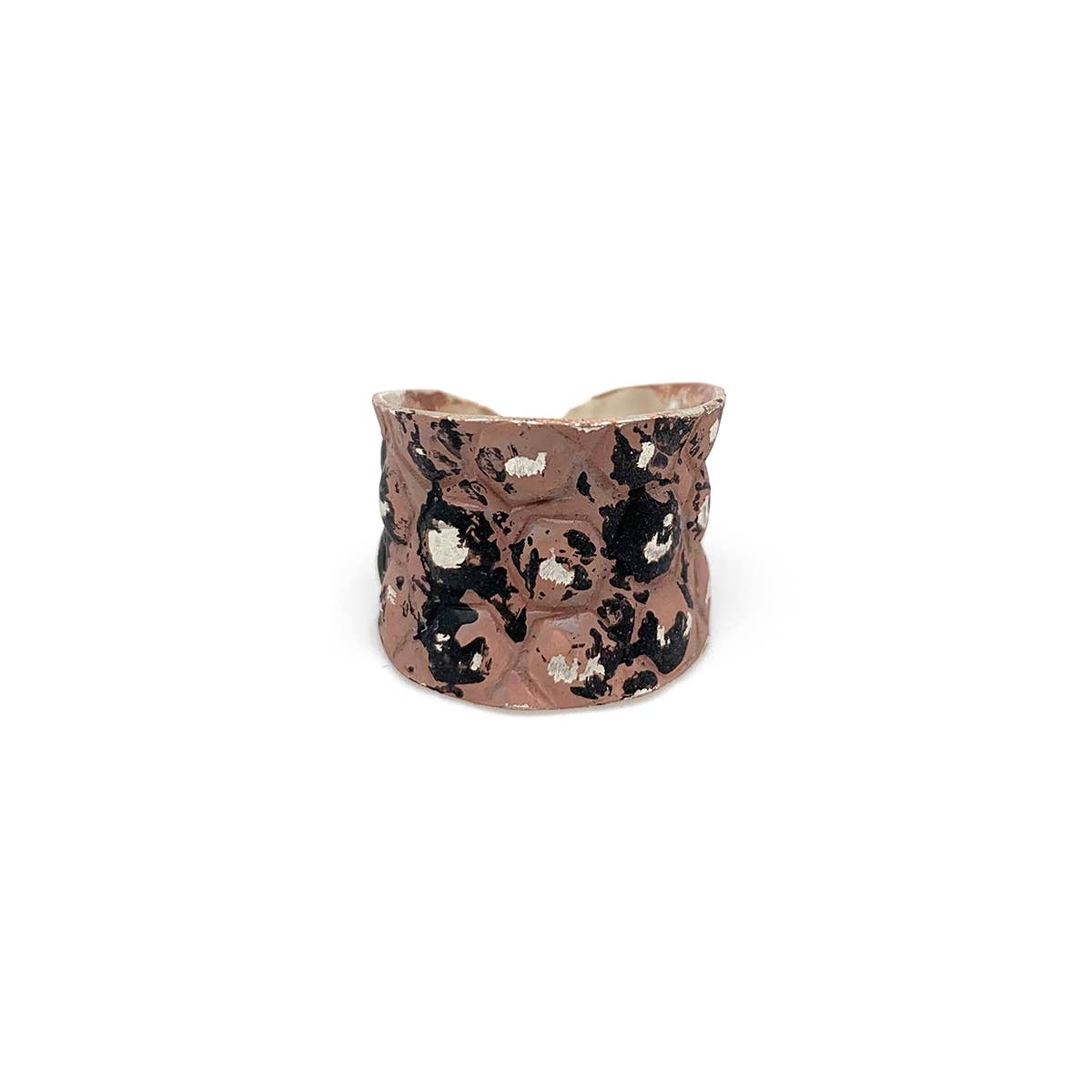 Silver Patina Ring - Dusty Rose Rivets