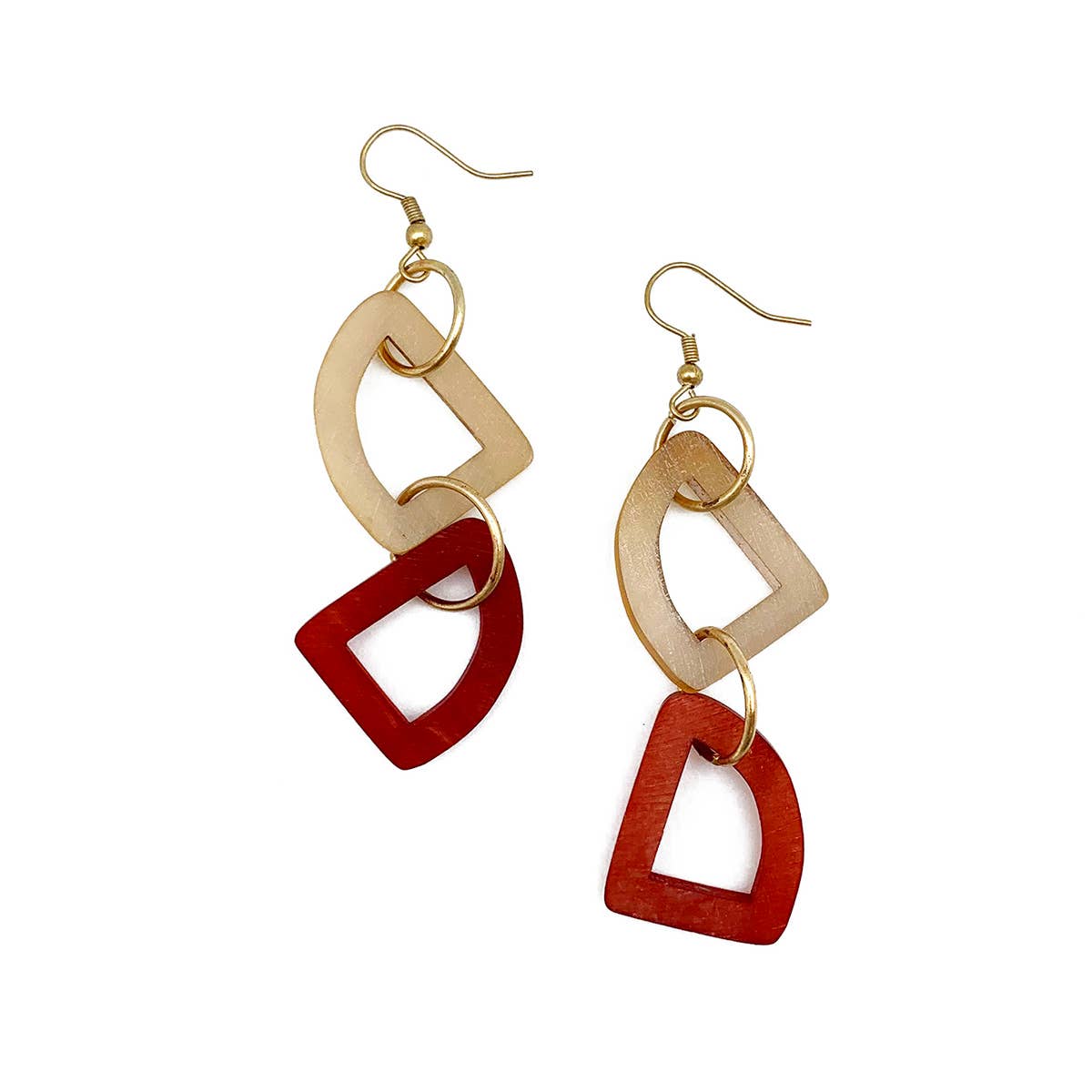 Omala Bold & Brash Collection Earrings - Two Abstract Beads