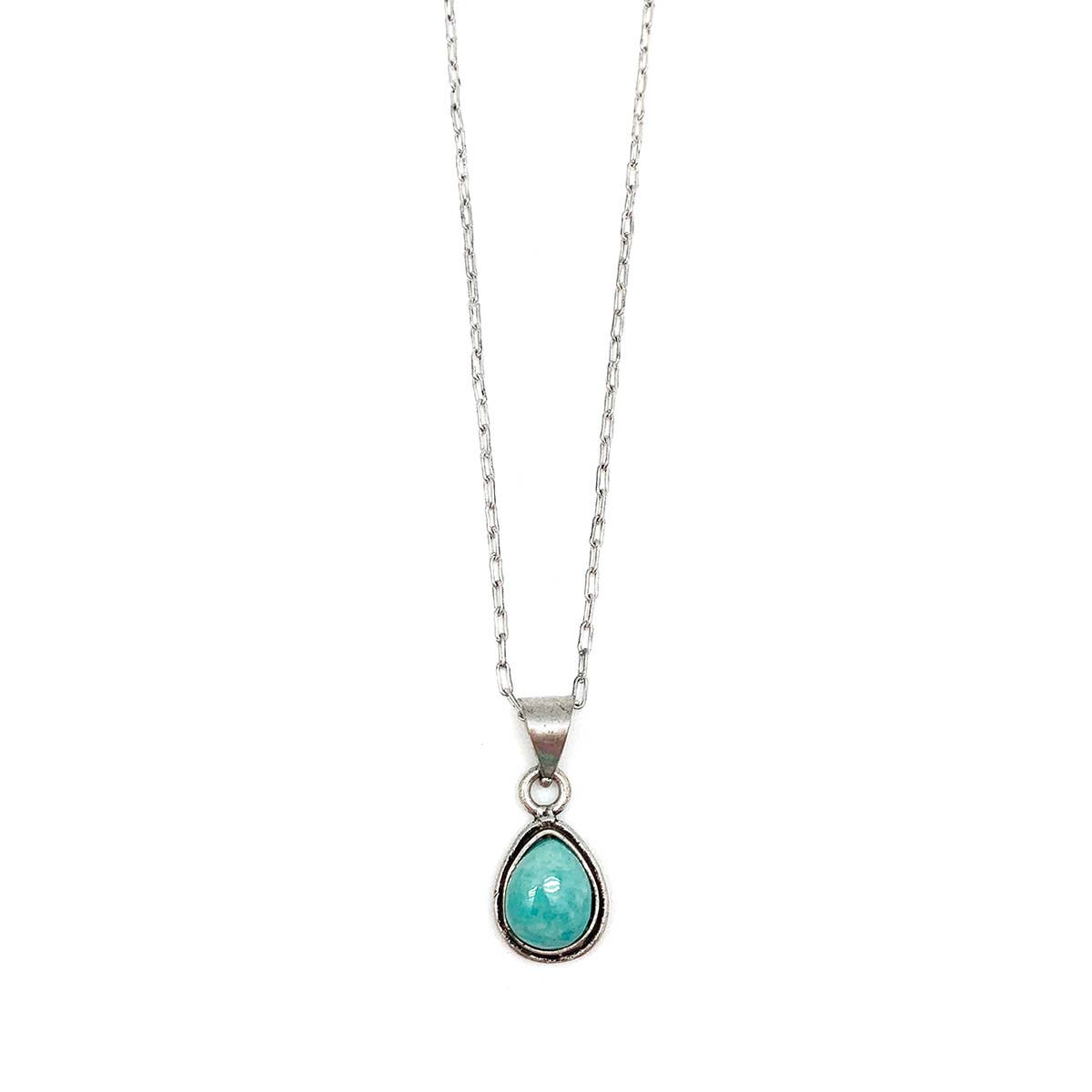 Handcrafted Semiprecious Small Stone Necklace - Amazonite