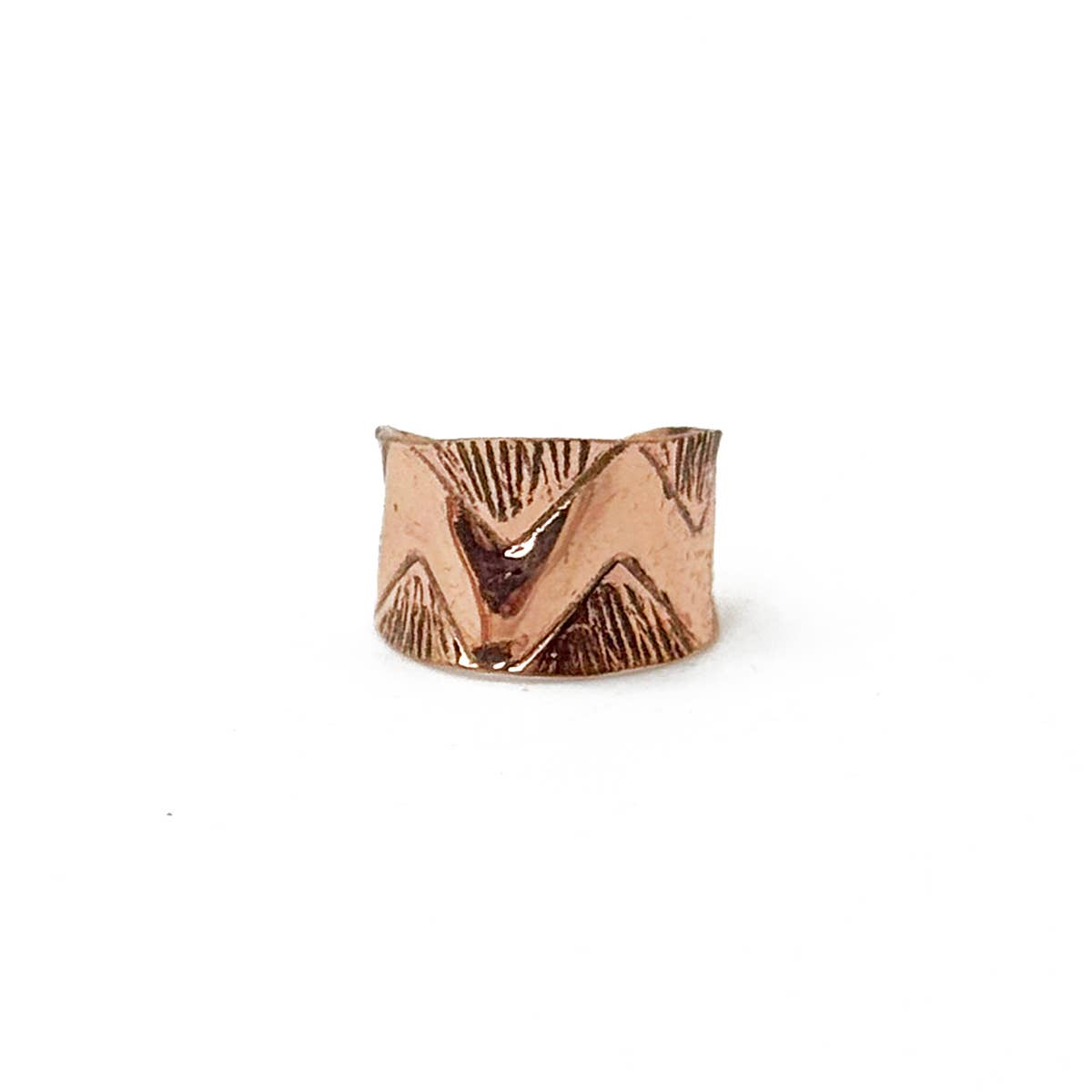Handcrafted Copper Chevron Ring