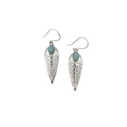 Tanvi Silver-Plated & Amazonite Earrings - Reverse Teardrop