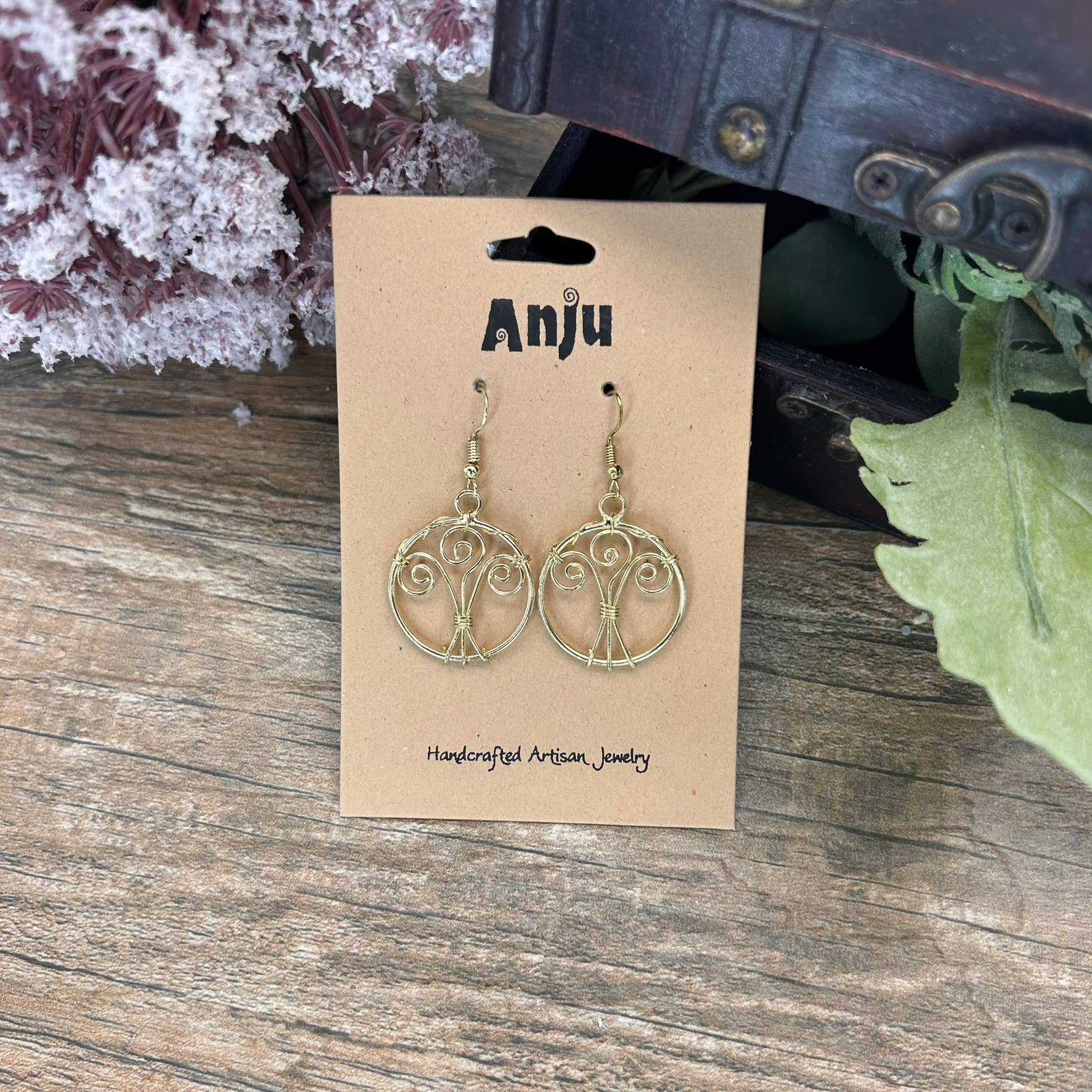 Gold Plated Earrings - Smaller Size Tree