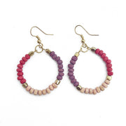 Prismatic Hues Hoop Earrings - Red, Purple, Peach