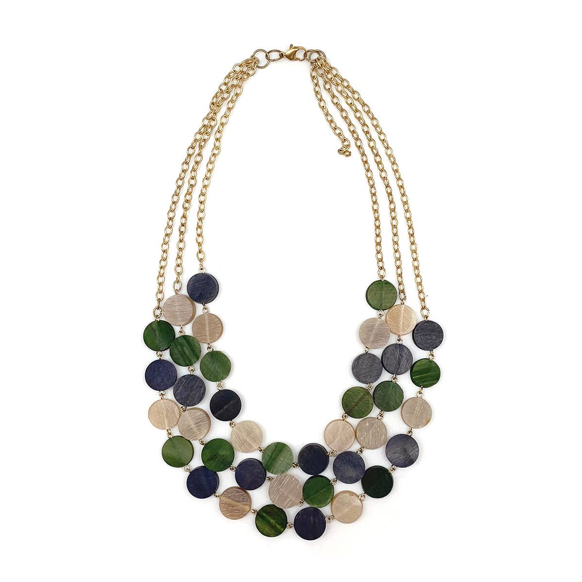 Omala Misty Greens Collection Necklace - Circular Rows